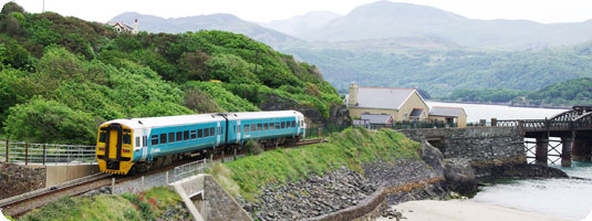 Class 158 Train in Barmouth, North Wales Image